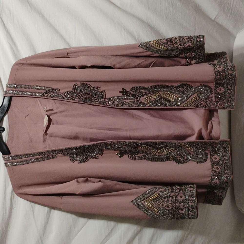 (D-2) Soft Surroundings Calista Beaded Cardigan Sz.PL Stunning Blouse